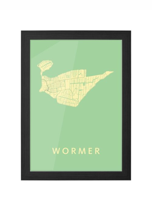 wormer stadskaart poster ingelijst in zwarte lijst