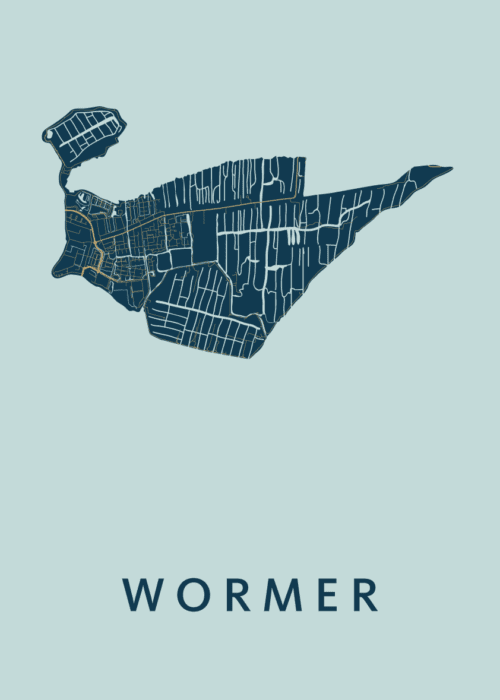 Wormer Stadskaart - Prussian poster