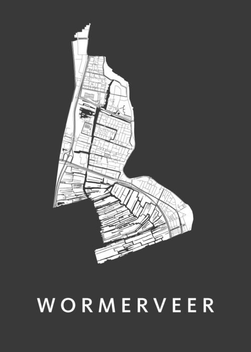 Wormerveer Stadskaart poster Black