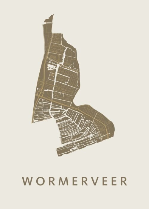 Wormerveer Stadskaart poster Gold