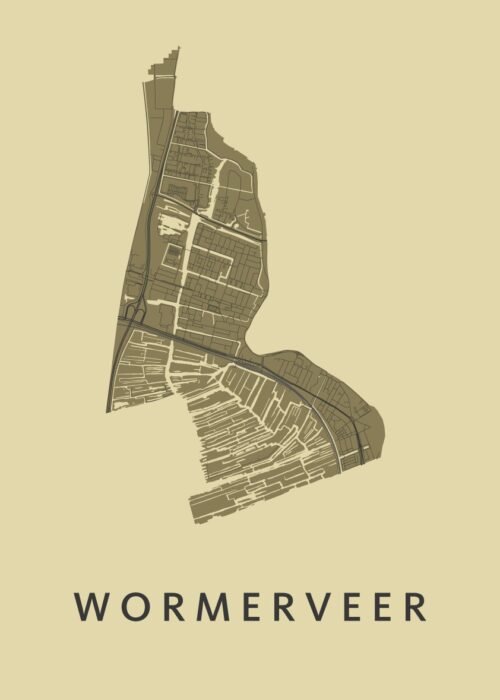 Wormerveer Stadskaart poster GoldenRod