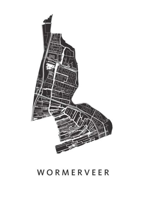 Wormerveer Stadskaart poster White