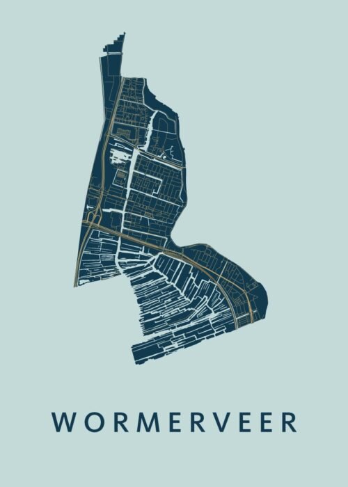 Wormerveer Stadskaart poster Prussian