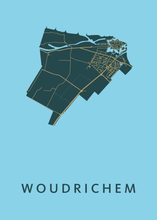 Woudrichem Stadskaart - Azure poster