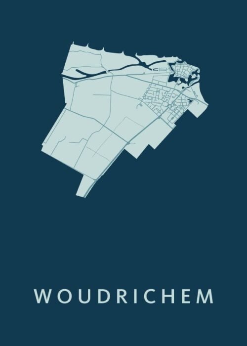 Woudrichem Stadskaart - Feldgrau poster