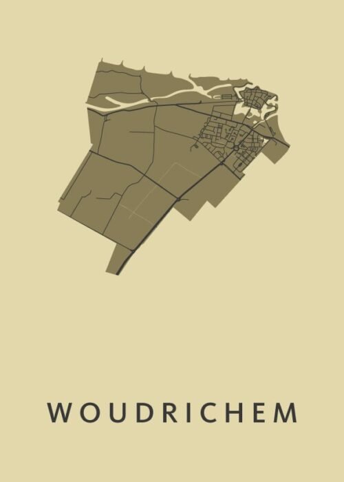 Woudrichem Stadskaart - GoldenRod poster