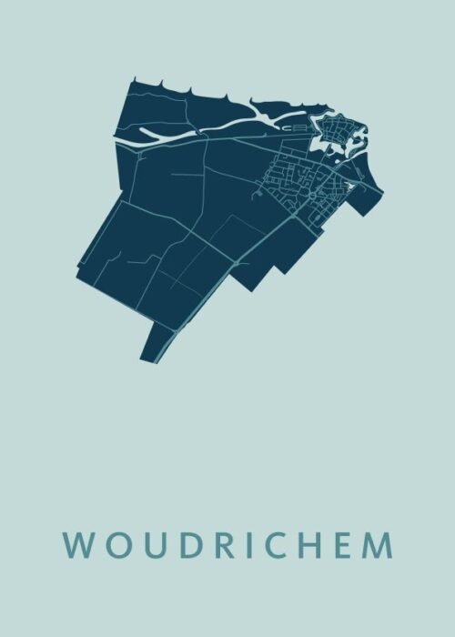 Woudrichem Stadskaart - Mint poster
