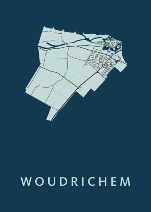 Woudrichem Stadskaart - Navy poster