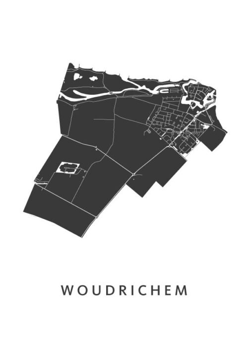 Woudrichem Stadskaart - White poster