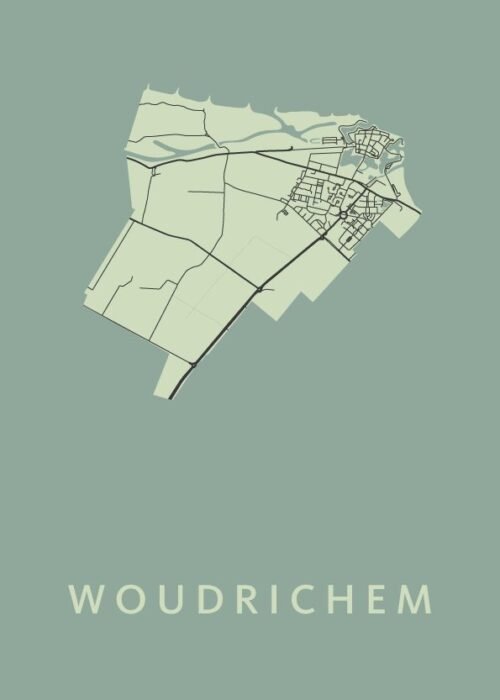Woudrichem Stadskaart - Olive poster