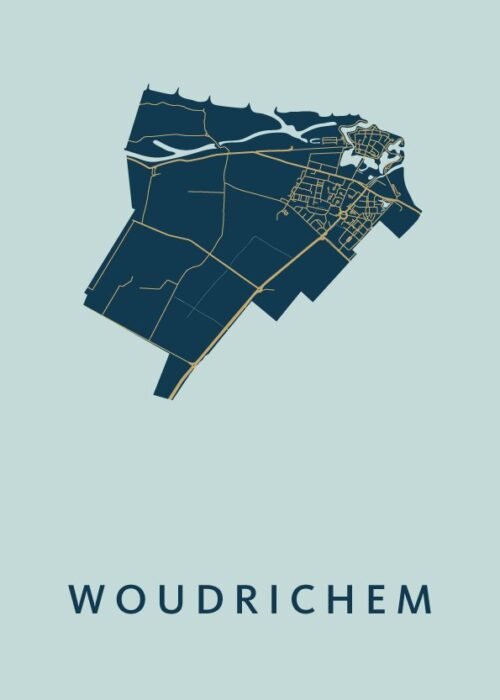 Woudrichem Stadskaart - Prussian poster