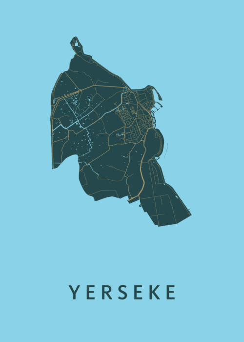 Yerseke Stadskaart poster Azure