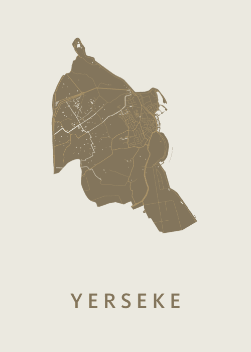 Yerseke Stadskaart poster Gold