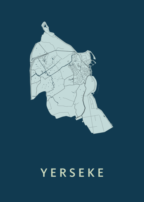 Yerseke Stadskaart poster Navy