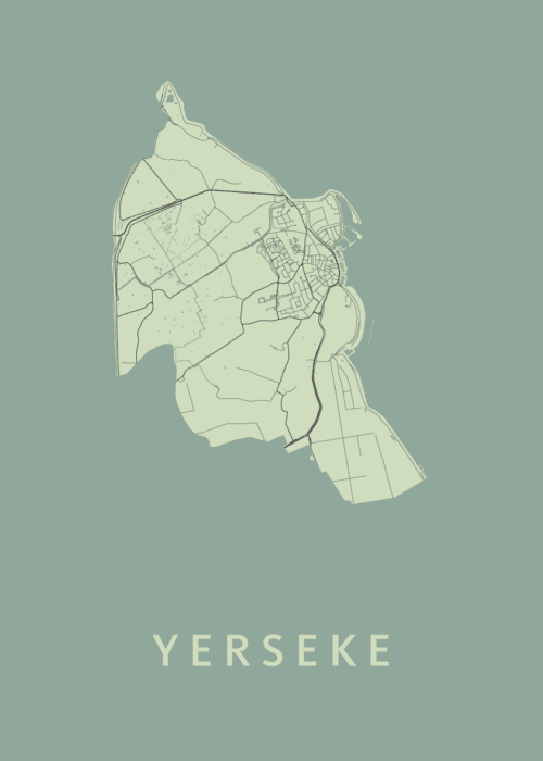 Yerseke Stadskaart poster Olive