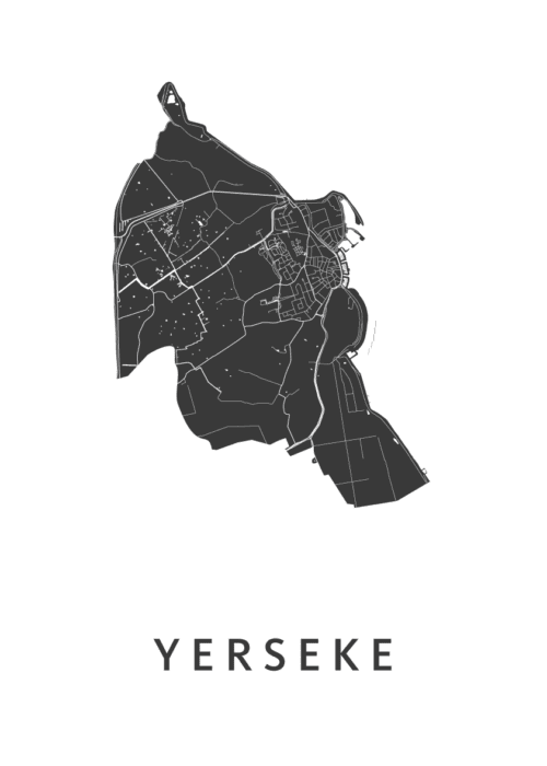 Yerseke Stadskaart poster White
