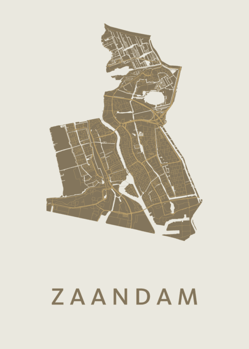 Zaandam Stadskaart - Gold poster