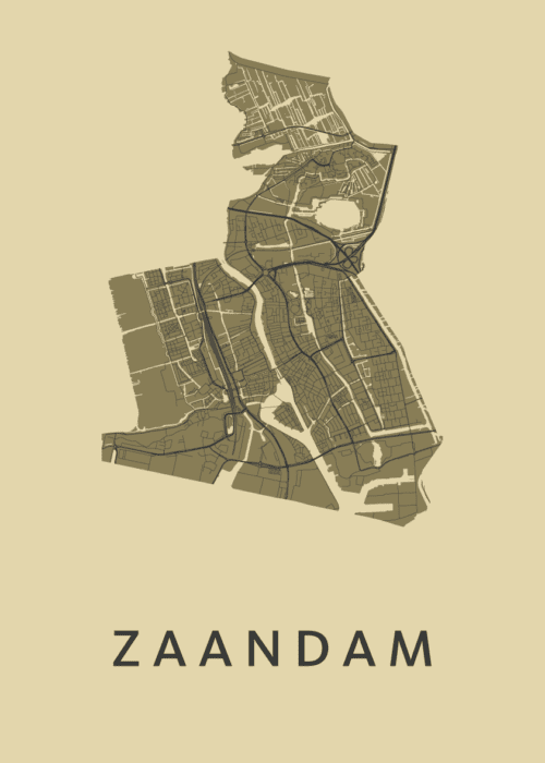 Zaandam Stadskaart - GoldenRod poster