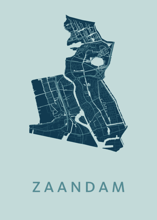 Zaandam Stadskaart - Mint poster