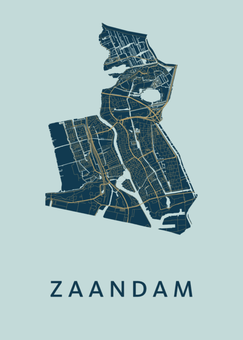 Zaandam Stadskaart - Prussian poster