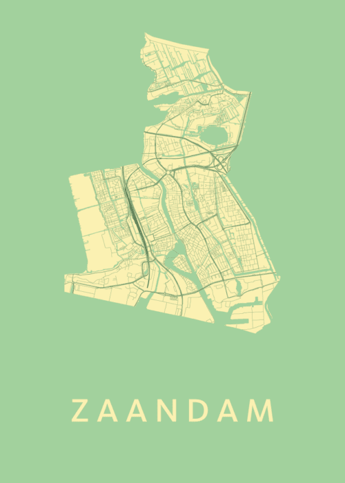 Zaandam Stadskaart - Spring poster