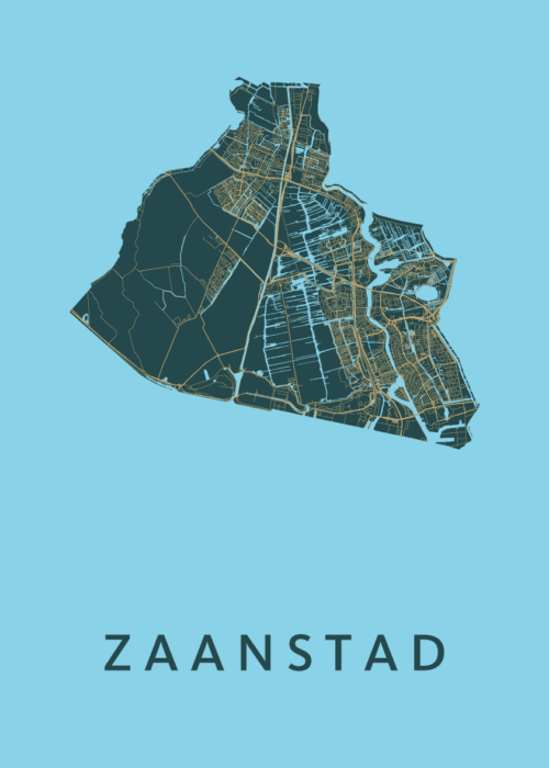 Zaanstad Stadskaart - Azure poster