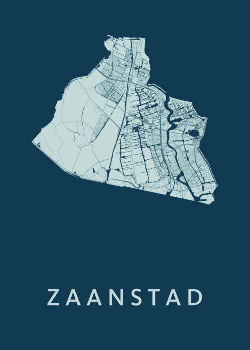 Zaanstad Stadskaart - Feldgrau poster