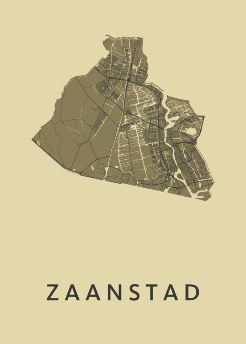 Zaanstad Stadskaart - GoldenRod poster