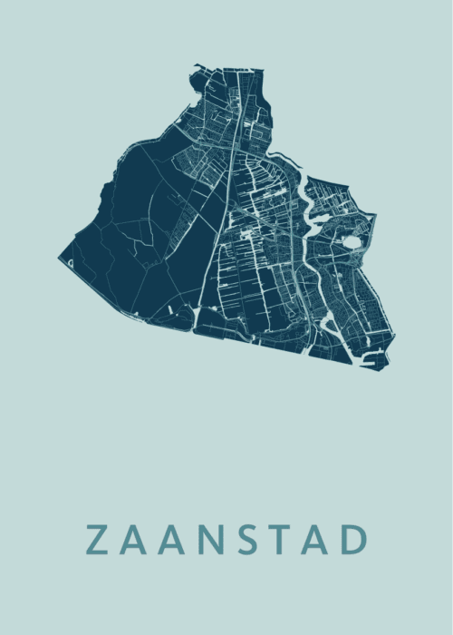 Zaanstad Stadskaart - Mint poster