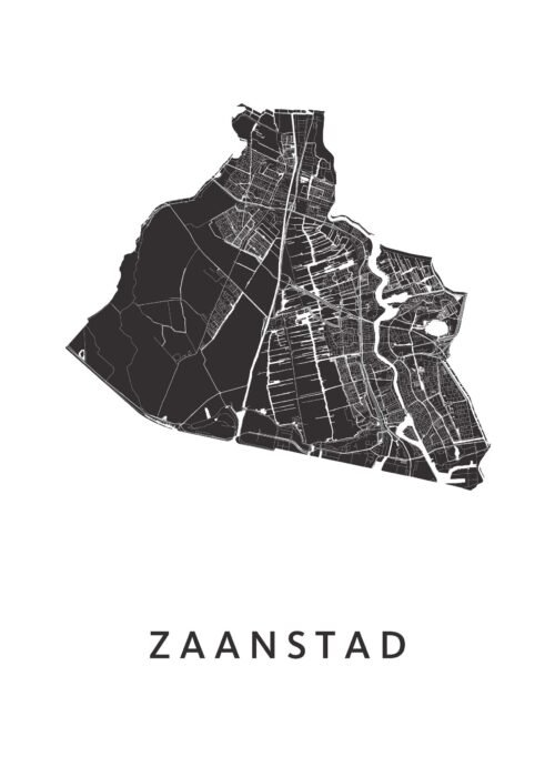 Zaanstad Stadskaart - White poster