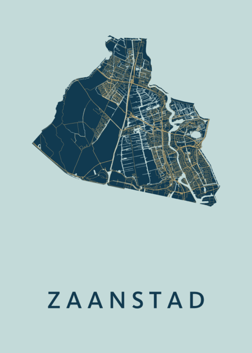 Zaanstad Stadskaart - Prussian poster