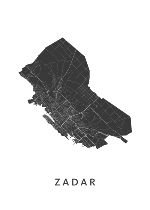 Zadar Kaart Poster
