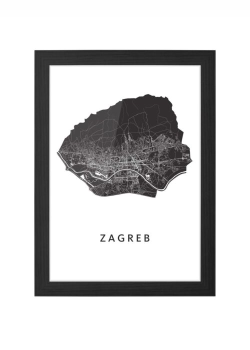 Zagreb Ingelijst in Zwart lijst Kopen | Kunst in Kaart