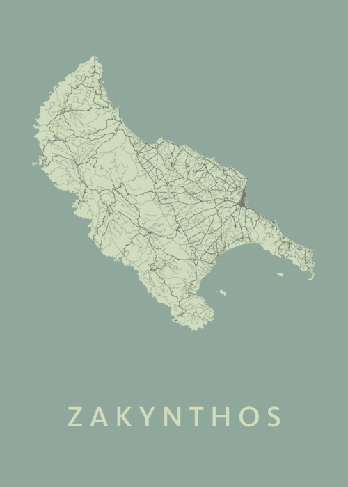 ZakynthosOliveAstadskaartposter