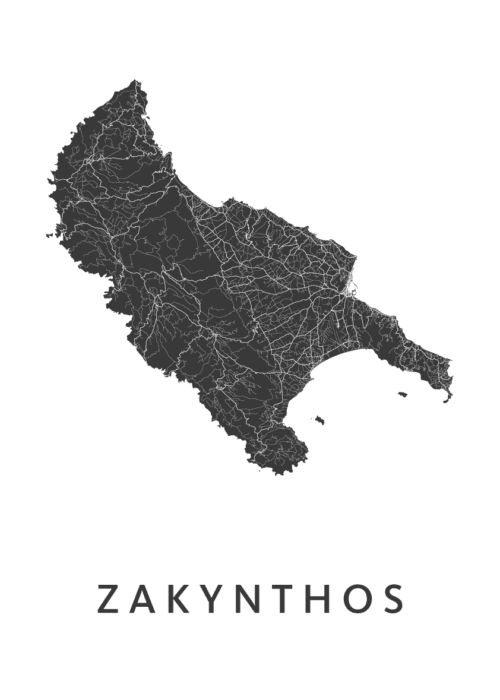 ZakynthosWhiteAstadskaartposter