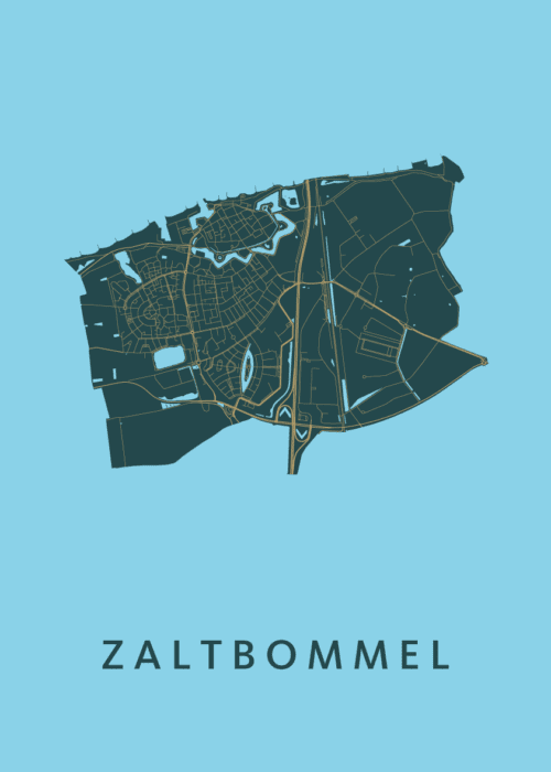 Zaltbommel Stadskaart - Azure poster