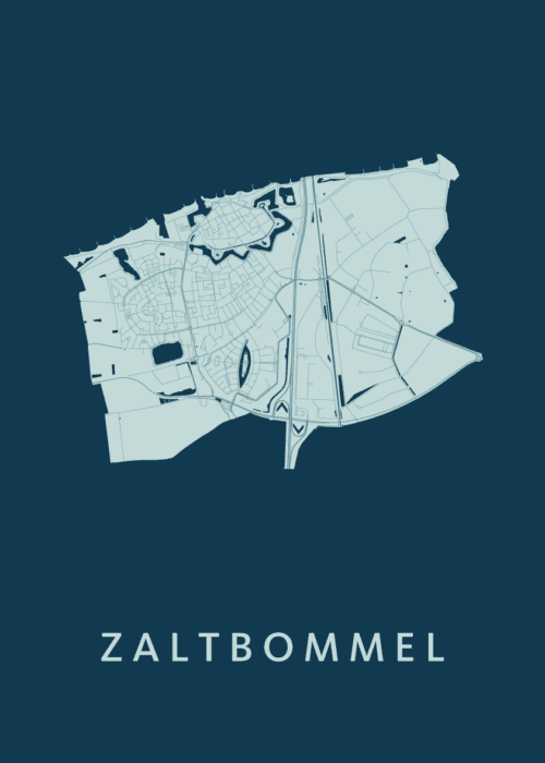 Zaltbommel Stadskaart - Feldgrau poster