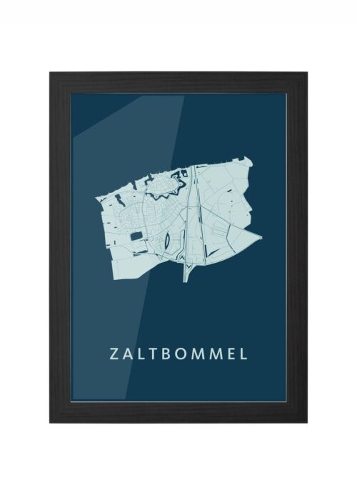 zaltbommel stadskaart poster ingelijst in zwarte lijst