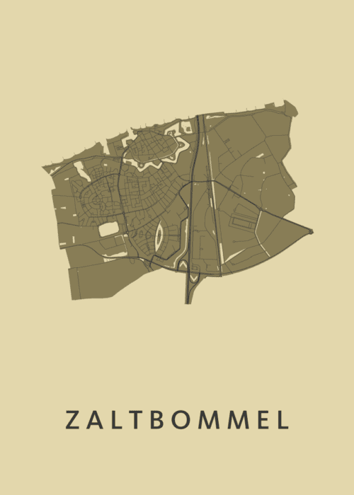 Zaltbommel Stadskaart - GoldenRod poster
