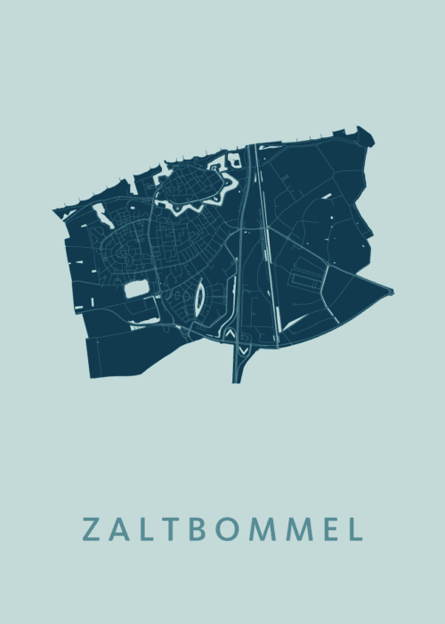 Zaltbommel Stadskaart - Mint poster