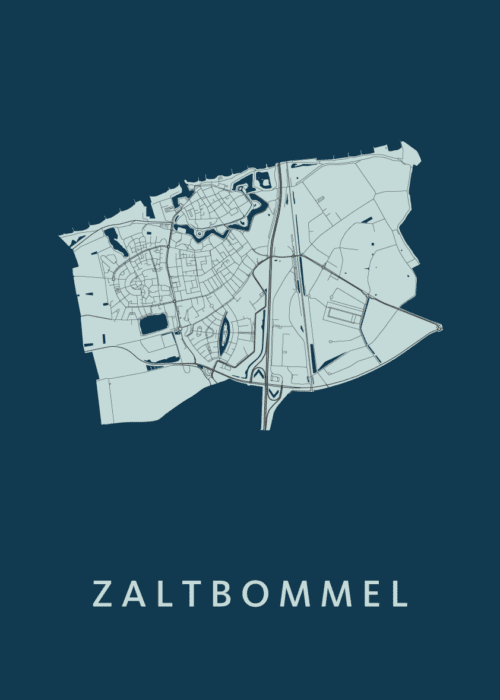 Zaltbommel Stadskaart - Navy poster
