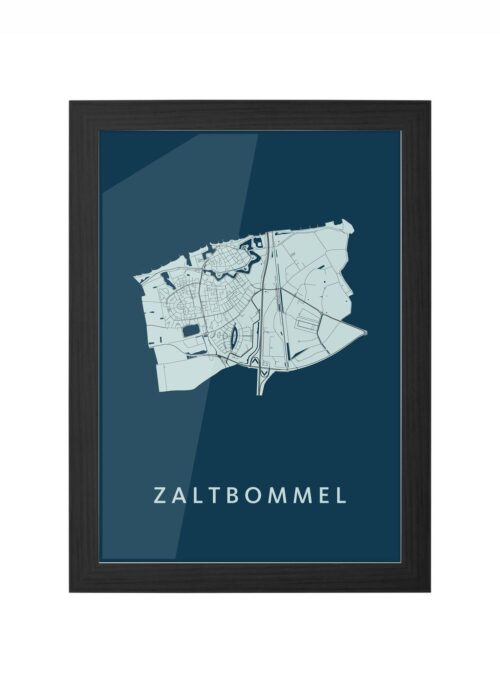 zaltbommel stadskaart poster ingelijst in zwarte lijst