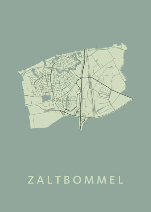 Zaltbommel Stadskaart - Olive poster