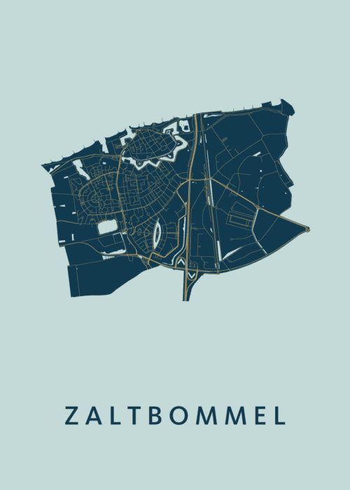 Zaltbommel Stadskaart - Prussian poster