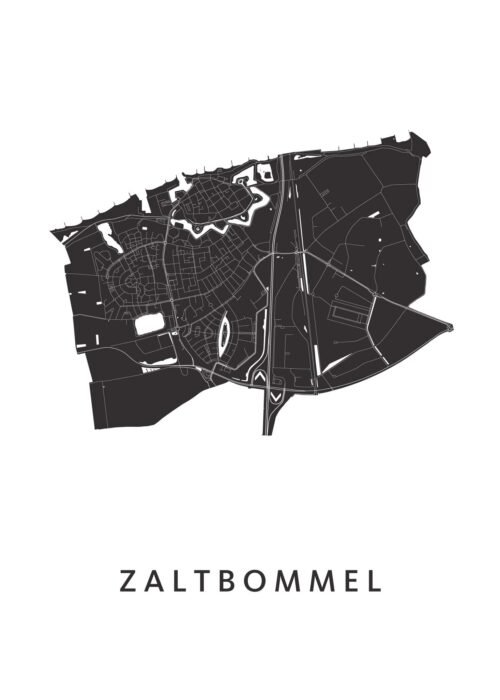 Zaltbommel Stadskaart - White poster