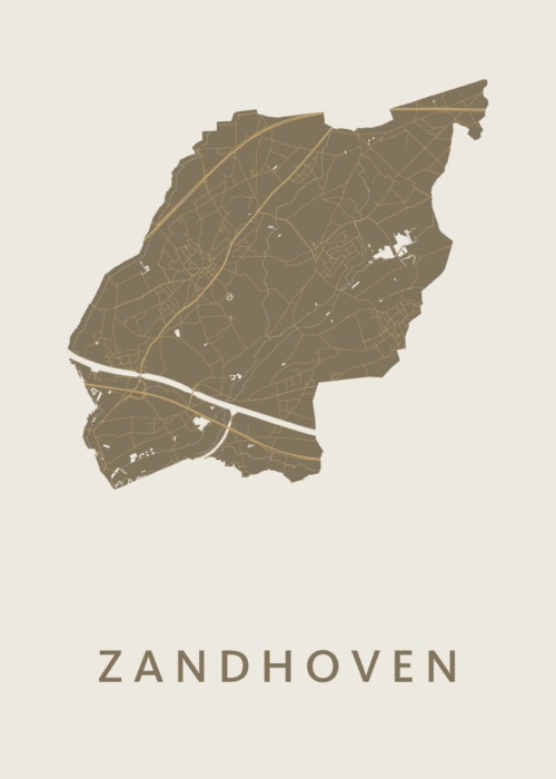 Zandhoven Stadskaart poster Gold