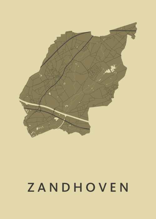 Zandhoven Stadskaart poster GoldenRod