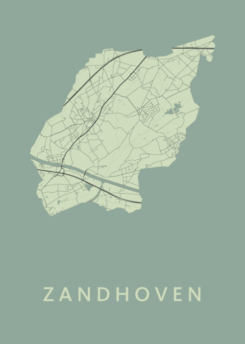 Zandhoven Stadskaart poster Olive