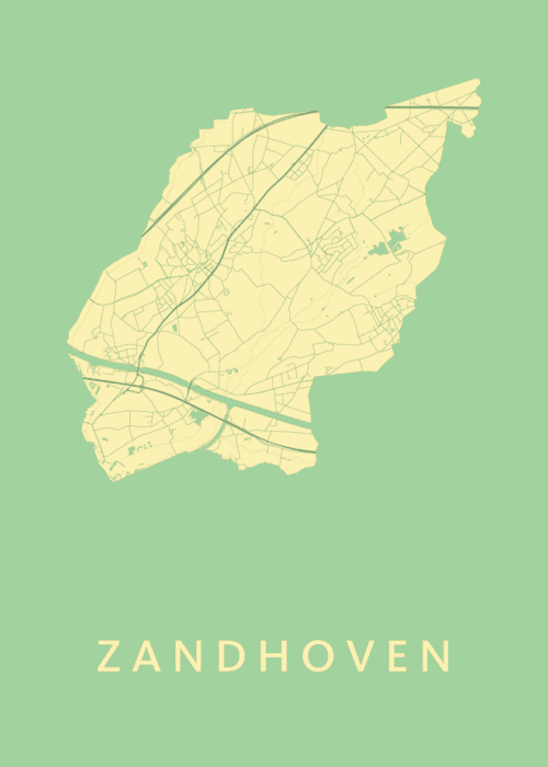 Zandhoven Stadskaart poster Spring