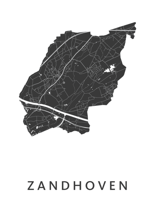 Zandhoven Stadskaart poster White